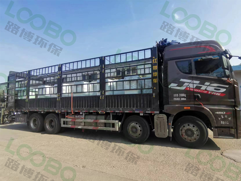 編號LB-XZ移動式焊接煙塵凈化器，裝車啟程，發(fā)往江蘇
